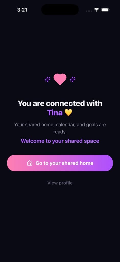 Partner connected and invite screen